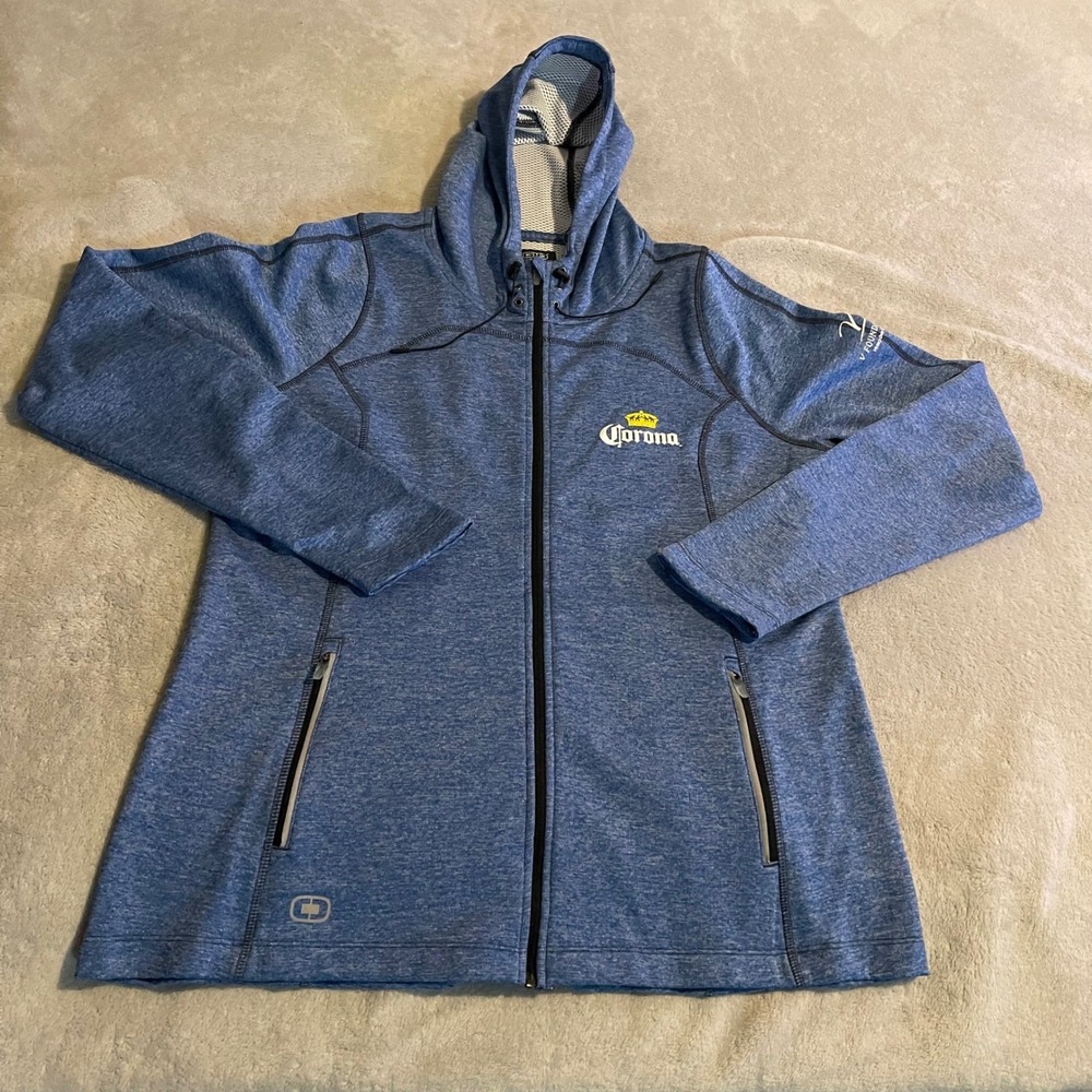 OGIO Endurance Corona Extra Full Zip Hoodie Blue Heathered Women XL V Foundation